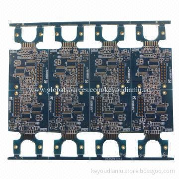 2-layered Blue PCB + Gold Edge with 1.6mm Board Thickness, 1oz Copper Thickness